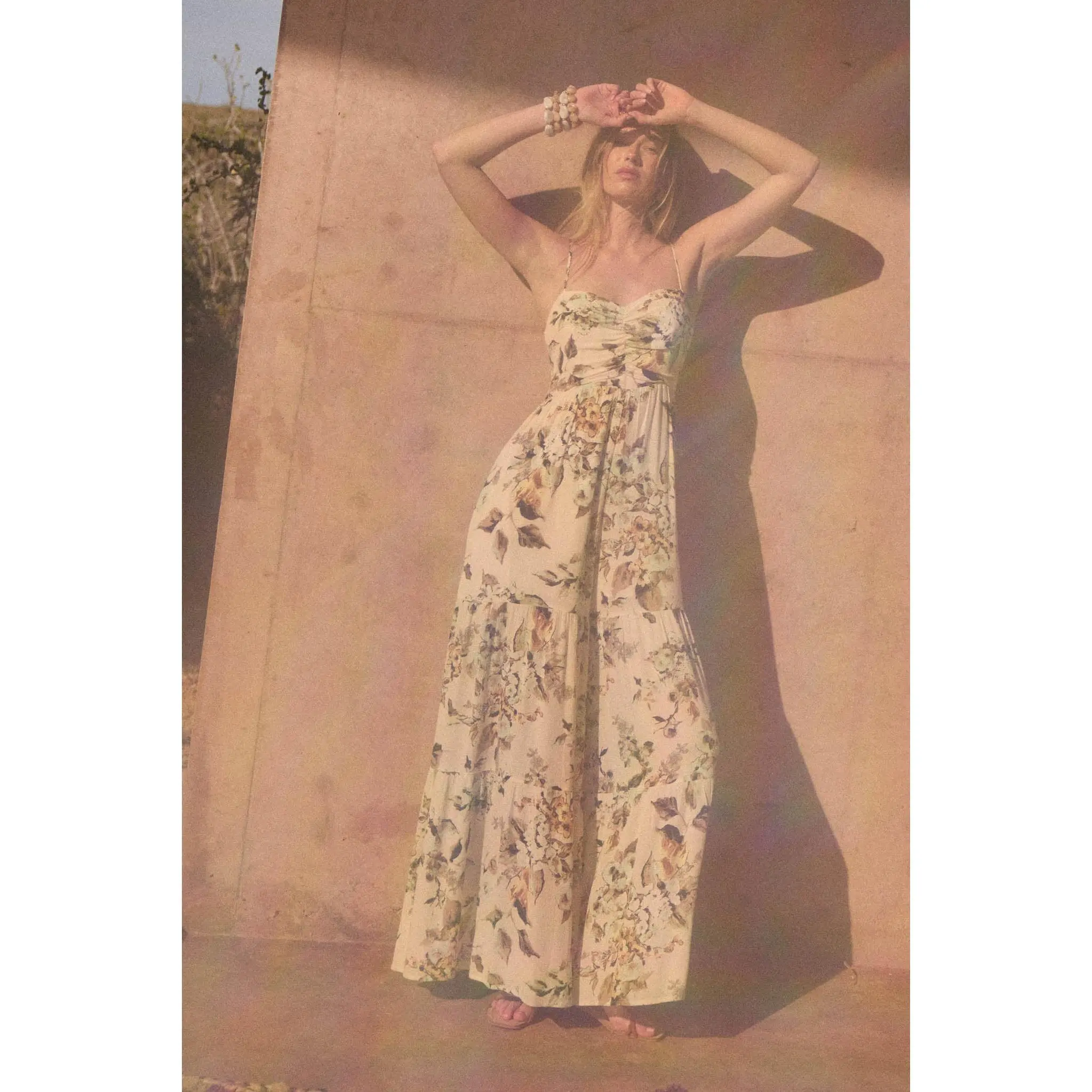 Bonita Jardin Floral Tiered Wide-Leg Jumpsuit