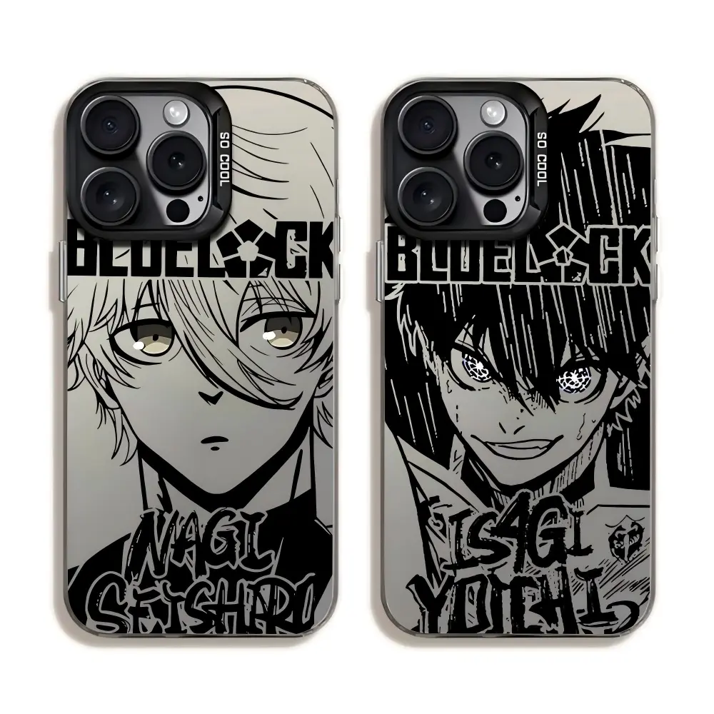 Cool Anime Blue Lock Phone Case For iPhone 17 Pro Max, Pro, Air, 16 Plus, 15, 14, 13, 12 Black White Imd Mattle Shockproof Protective Cover Casing Birthday Holiday Gift
