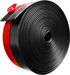 Weather Stripping, 2 inch (W) x 20 Ft (L) Door Draft Stopper Window Seal Strip for Gaps of Door & Windows, Garage Door Under Bottom, Sealing Tape Shower Doors Sweep, Black