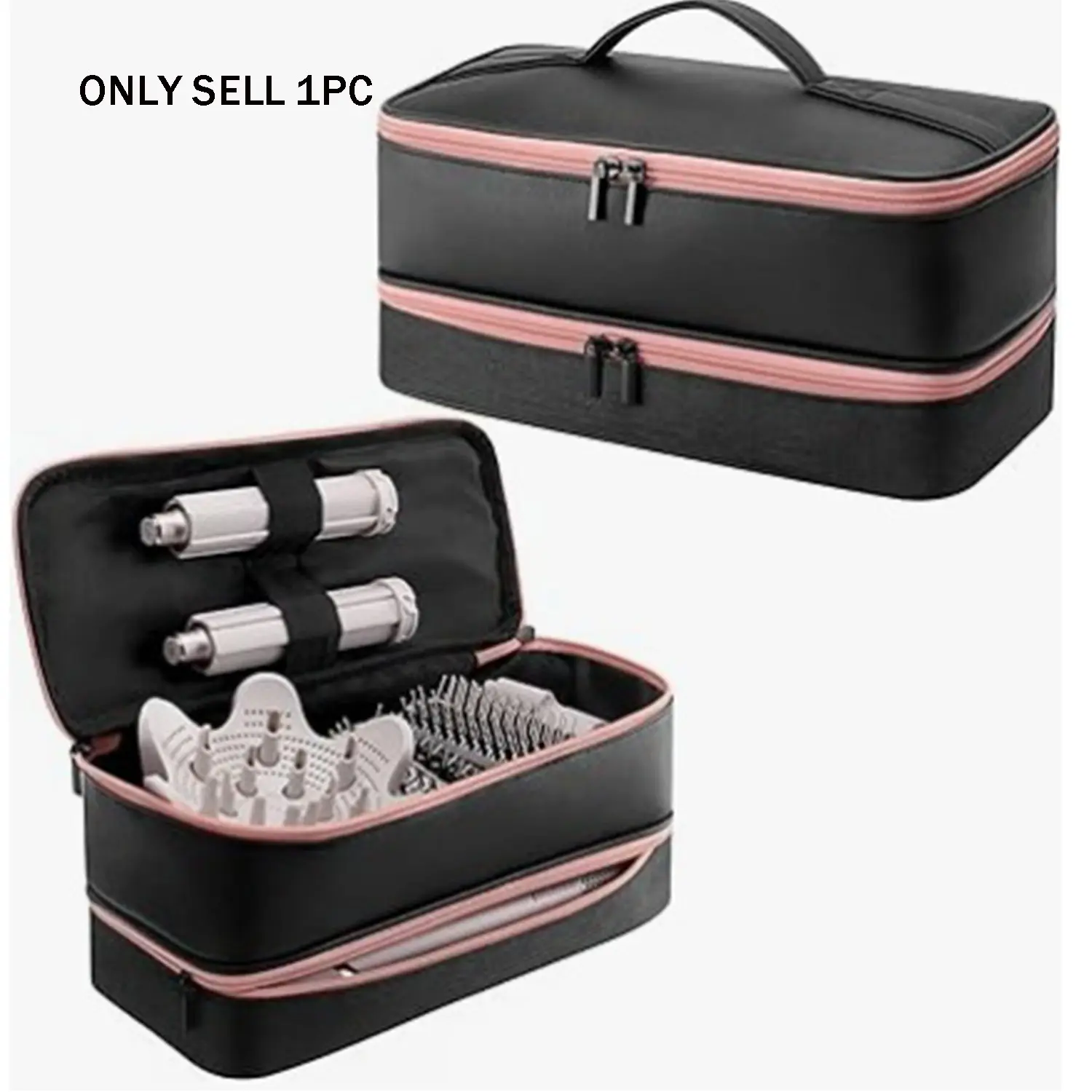 Hair Tool Kit Storage Box, Travel Handbag for Hair Dryer and Curling Iron, Shockproof Hair Styling Tools Organizer, Portable Salon Bag
