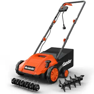 MAXLANDER Electric Dethatcher and Scarifier, 13” 12Amp 2-in-1 Lawn Dethatcher with 4-Position Depth Adjustment, 30L Removable Collection Bag, Airboost Technology Increases Lawn Health