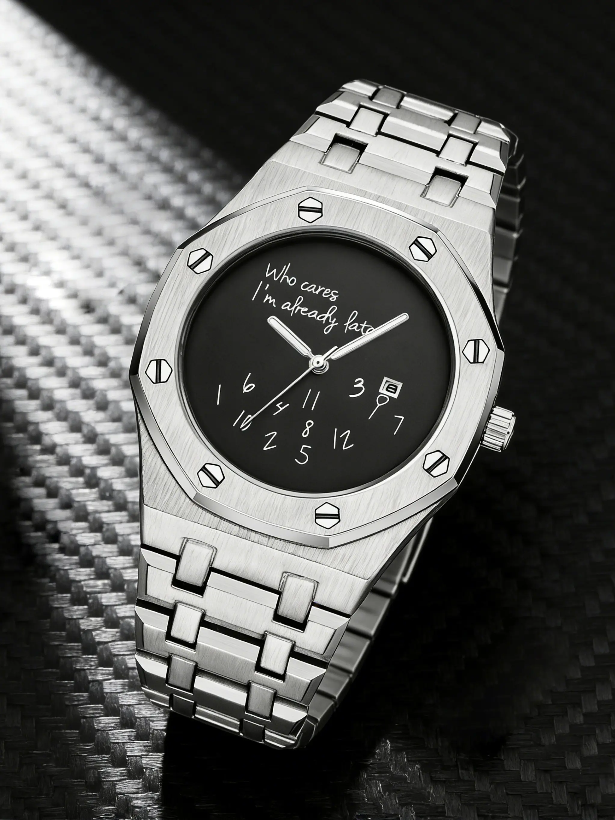 Men's Steel Band Quartz Watch, Round Dial Analog Design, Graffiti Number Pattern, Casual Vintage Fashion, High-End Men's Watch, Casual Trendy Wristwatch, Trendy Gift Recommendation, Analog Watches
