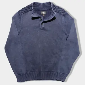Rock & Republic Cotton Mock Neck Button Sweater – Blue – Men’s XL