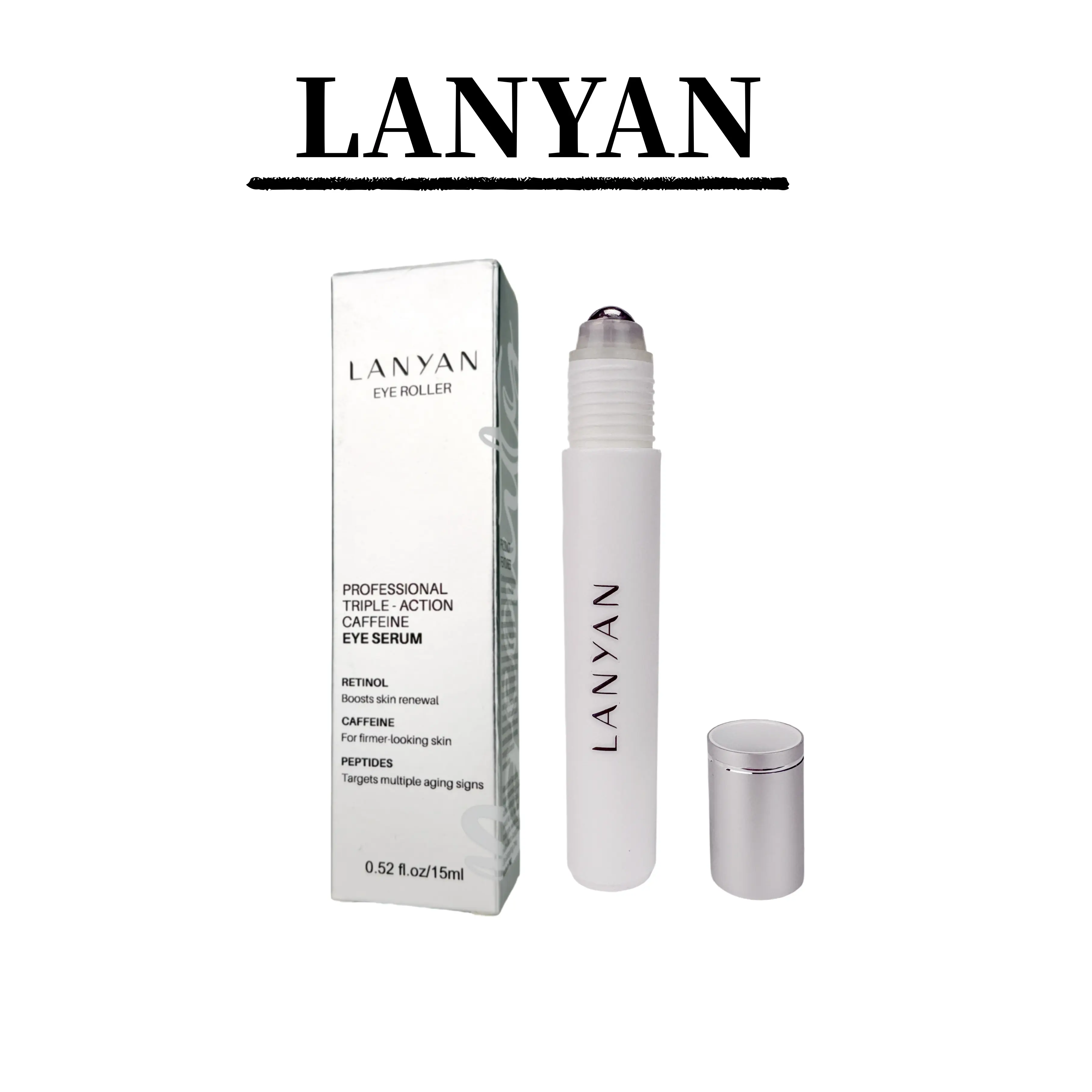 LANYAN 360° Rotating Roller Eye Serum Cream, 70g Daily Eye Treatment for Adults - Anti-Wrinkle, Fade Dark Circles, Anti-Puffiness, Smooth Fine Lines, Gentle Cooling Brightener with Retinol