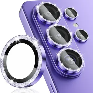 Samsung Galaxy S26 Ultra HD Camera Lens Protector Film, 9h Tempered Glass + Aluminum Alloy Ring [sparkle Decoration], High-Definition Cover