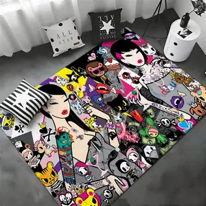 Cute Brand tokidoki Floor Mat Non-Slip Soft Flannel Thickened Rug Indoor Door Mat Ultra Soft Absorbent Wear-Resistant Floor Mat for Living Room Hallway Entryway Front Door Porch Durable Non-Skid Home Decoration Mat for Indoor Daily Use
