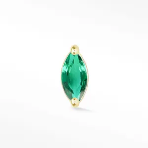 FlatBack Emerald 14K Yellow Marquise | The Wynning Studs