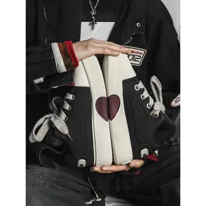 Unisex Heart Pattern Skateboarding Shoes, Casual Sporty Lace Up Platform Sneakers, Fashionable All-match Sneakers for Daily Wear