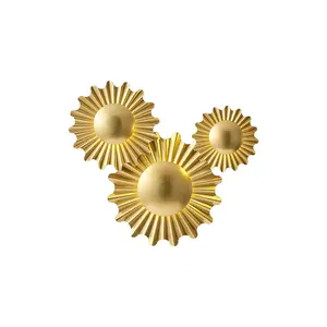 Gale 3-Light Golden Sunburst Wall Sconce Lighting, Modern Glam Wall Mount Lamp for Living Room Bathroom Vanity
