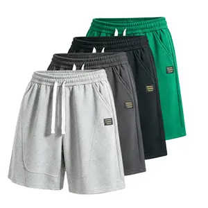 Men's Solid-color men’s shorts for summer; Bermuda shorts for men; athletic casual shorts with belt and pockets; breathable summer menswear; summer shorts; new spring collection now available
