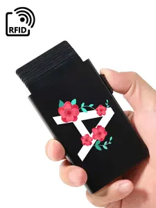 26 Letter Pattern RFID Card Holder, Ultra-thin Minimalist Wallet, Pop-Up Card Holder, Smart Wallet Card Holder for Men & Women, Credit Card Holder
