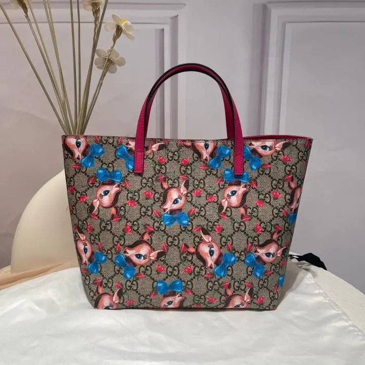 Pre-owned Gucci Children's GG Supreme Fawn Print Tote 410812 ZX23532019