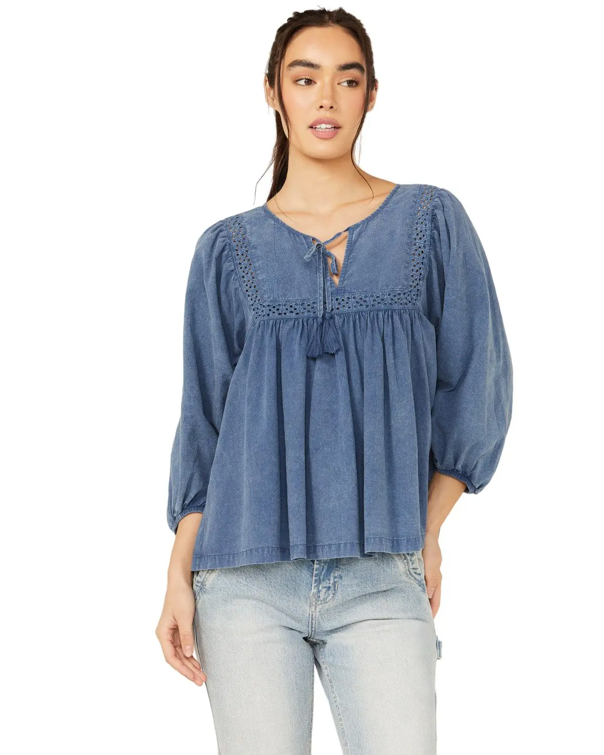 Cleo + Wolf Women's Women'S Painters Blouse - Clsp24w98-Bl
