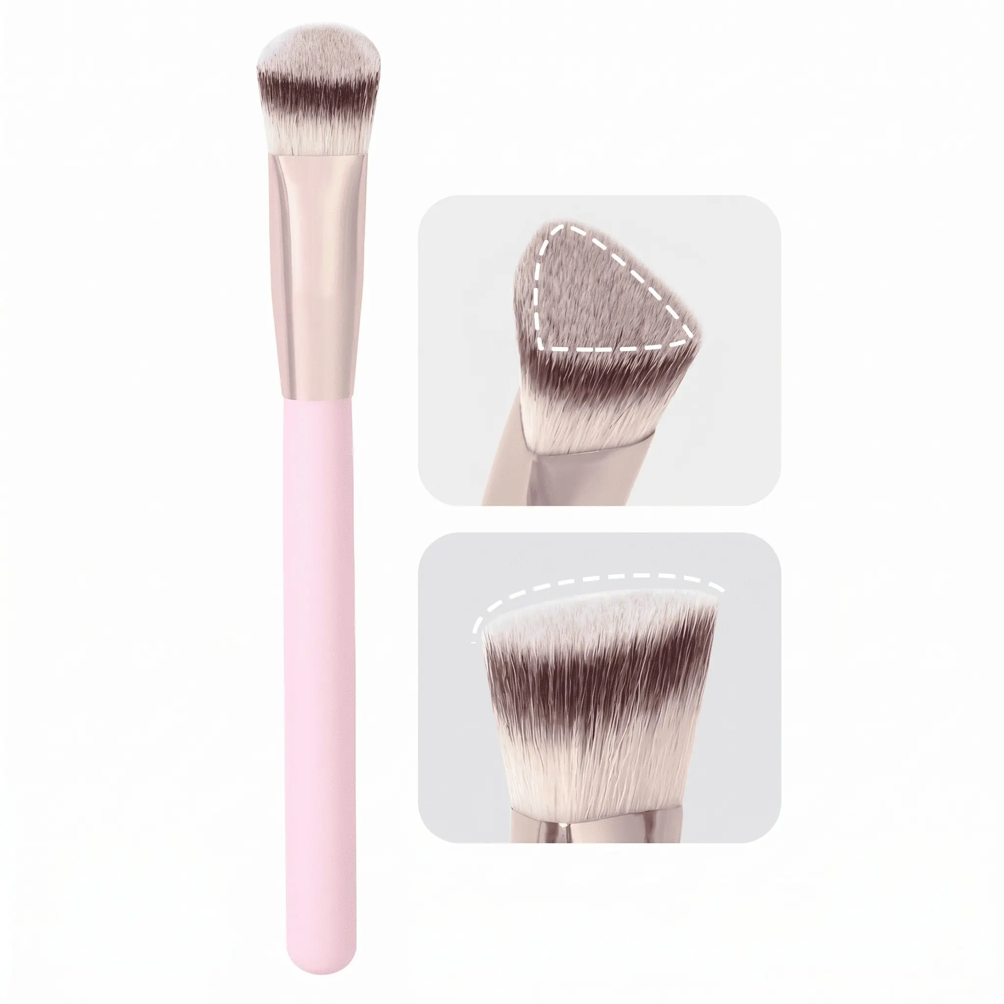 Triangle Under Eye Concealer Brush, Angled Foundation Makeup Brush, Complexion Brush, Soft Dense Bristles, Ideal for Liquid Cream Blending, Seamless Finish Brush, 1 PC