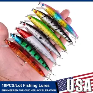 10pcs 9g/10cm Fishing Lures Minnow Floating Hard Bait Trolling Artificial Bait Wobbler Crankbait Carp Perch Pesca Fishing Tackle