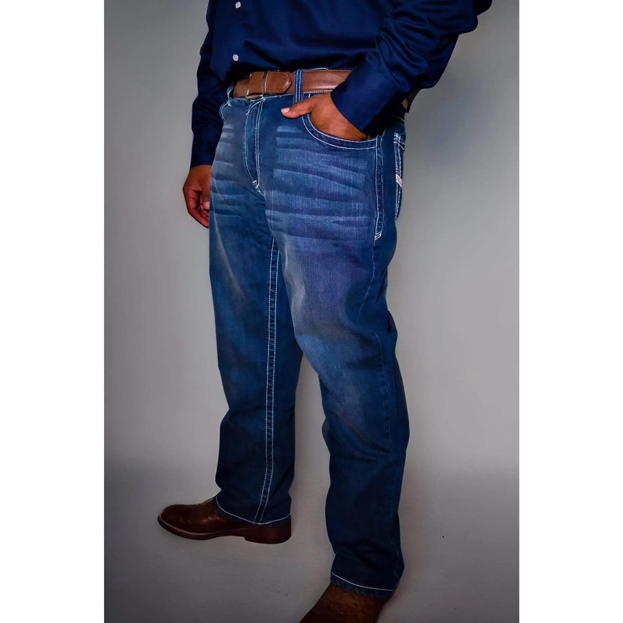 Fire Resistant Work Jeans for Men, Relaxed Fit Bootcut in Cotton Denim, CAT 2 Rated, NFPA 2112 & 70E Compliant, Menswear, Flared, Bootcut Men's Jeans, Loose-Fitting, Nfpa 2112 Compliant