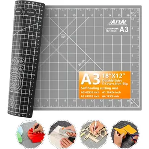Self Healing Cutting Mat: 12″x 18″ Black-Gray Eco-Craft Cutting Mat - 5-Layer Durable Anti-Blade-Wear Material for All Your Crafting Needs