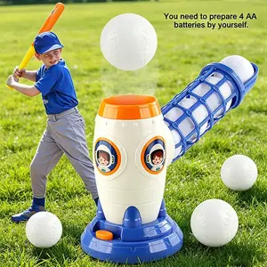 Kids Baseball & Tennis Auto Ball Launcher Toy - Pitching Machine with Bat, Outdoor Backyard Sports Game, Birthday Gift for 5-12 Yr Youth, Partially Assembled Sports Equipment