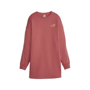 PUMA Womens Essentials Minimal Gold Long Sleeve Crewneck Dress Casual Casual - Red