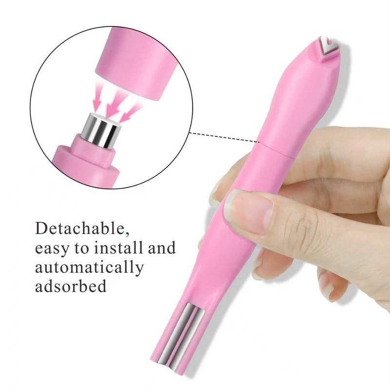 1-piece 3-in-1 Cat Eye Magnet - Heart Moon Pattern Design, Pink/Green/Blue, Durable Plastic with Magnet, Odorless Gel Polisher, Metallic Texture, Creative Heart-Shape Handle Nail Art Kit, Professional & DIY Nail Tools, Holiday haul-Christmas gift