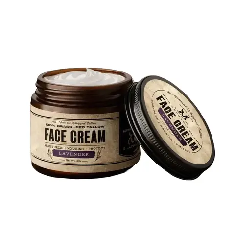 100% Grass Fed Beef Tallow Face Cream in Jar - Gentle Nourishing, Hydrating Aromatherapy, Handcrafted Moisturizing Nourishing Formula for Daily Sensitive Skin Care