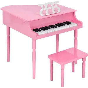 Best Choice Products Kids Classic 30-Key Mini Piano w/ Lid, Bench, Folding Music Rack, Song Book, Stickers