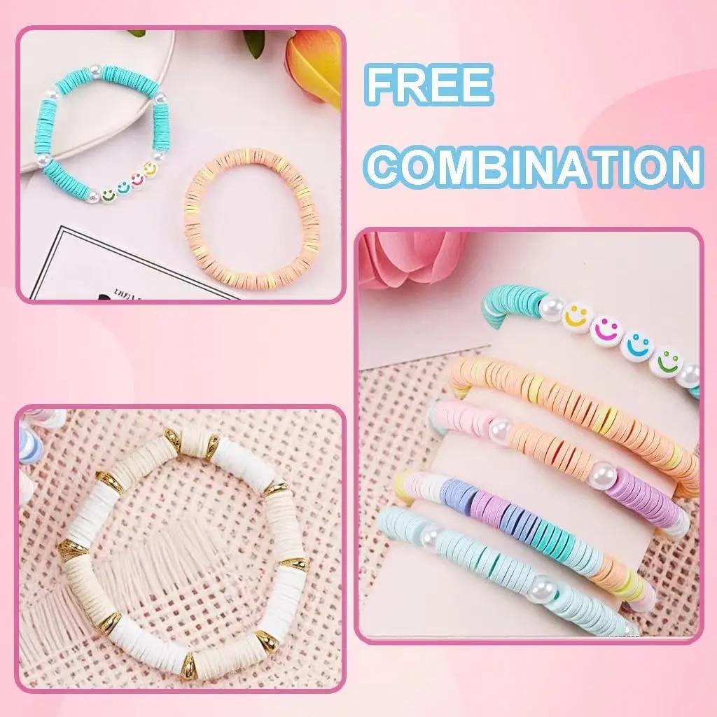 3860Pcs Macarons color Polymer Clay Beads Set Flat Chip Beads For Unique Bracelet Necklce Making Letter Beads Diy Accessorie