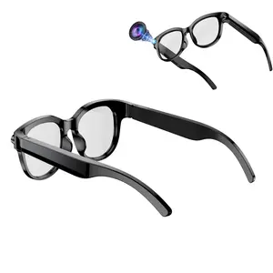 AI Smart Glasses for Video,with 2MP Camera Anti-Shake ,Hands-free Video Recording, Bluetooth Call ,Music Control , 39g Lightweight, AI Real -Time Translation ,2 Lenses (Transparent +White )Sunglasses, Smart Wireless Glasses