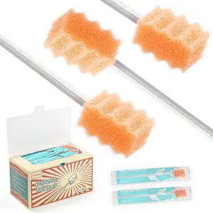 Oral Care Swabs 50 PCS, Gum-Protective Mouth Swabs for Elderly, Extra Length, Individually Wrapped
