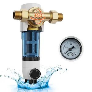 VEVOR Auto Flush Sediment Filter, 36 GPM Spin Down Water Filter with Touch Screen, 6Th Gen Backwash System, Bi - Side Scraper, 360 Install Whole House Pre Filter, Pressure Gauge, 1 MNPT, 3/4 FNPTVEVOR Super Brand Day