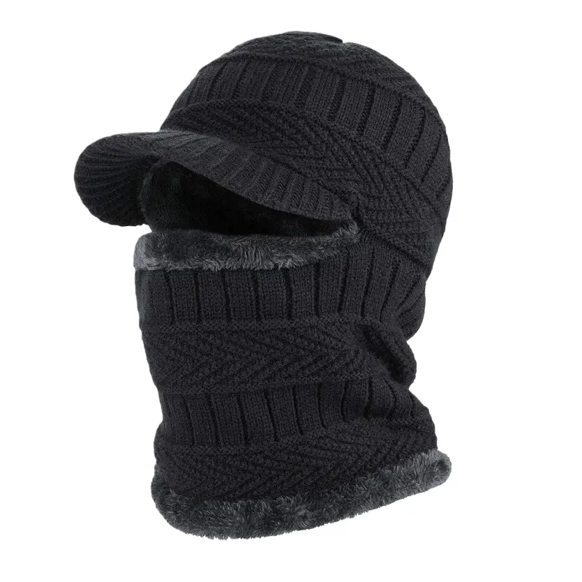 Winter Knitted Balaclava Beanie Hat Warm Cycling Ski Mask for Men and Women Windproof Hood Heavyweight Thermal Fleece Balaclavas