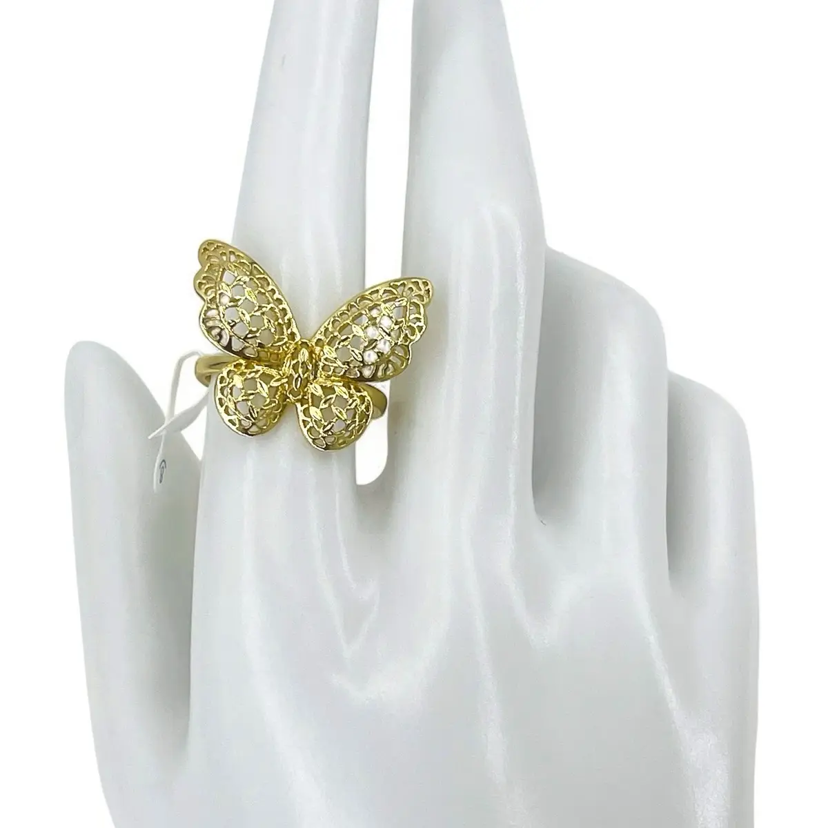 Gold Plated Butterfly Ring for Women 18k Gold Plated Delicate Design Brass Jewelry for Everyday Wear