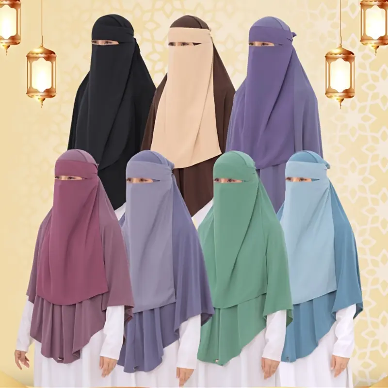 Women's Breathable Solid Color Turban Hijab - Back Tie, Casual Style, Ramadan Head Wrap, Soft Lightweight Comfortable Face Covering Mask Alternative, Hijabs