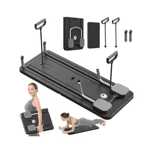 Pilates Board - 2025  Pilates Reformer Set, Multi-Purpose Foldable Pilates Reformer Board for Home, 5 in 1 Pilates Sliding Board,Ab Trai ner,and Efficient for Home Gym Fitness