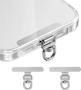 Stainless Steel Phone Tether Tabs – Universal Rust‑Proof Lanyard Patches for Cell Phone Straps, Wristbands & Crossbody Use