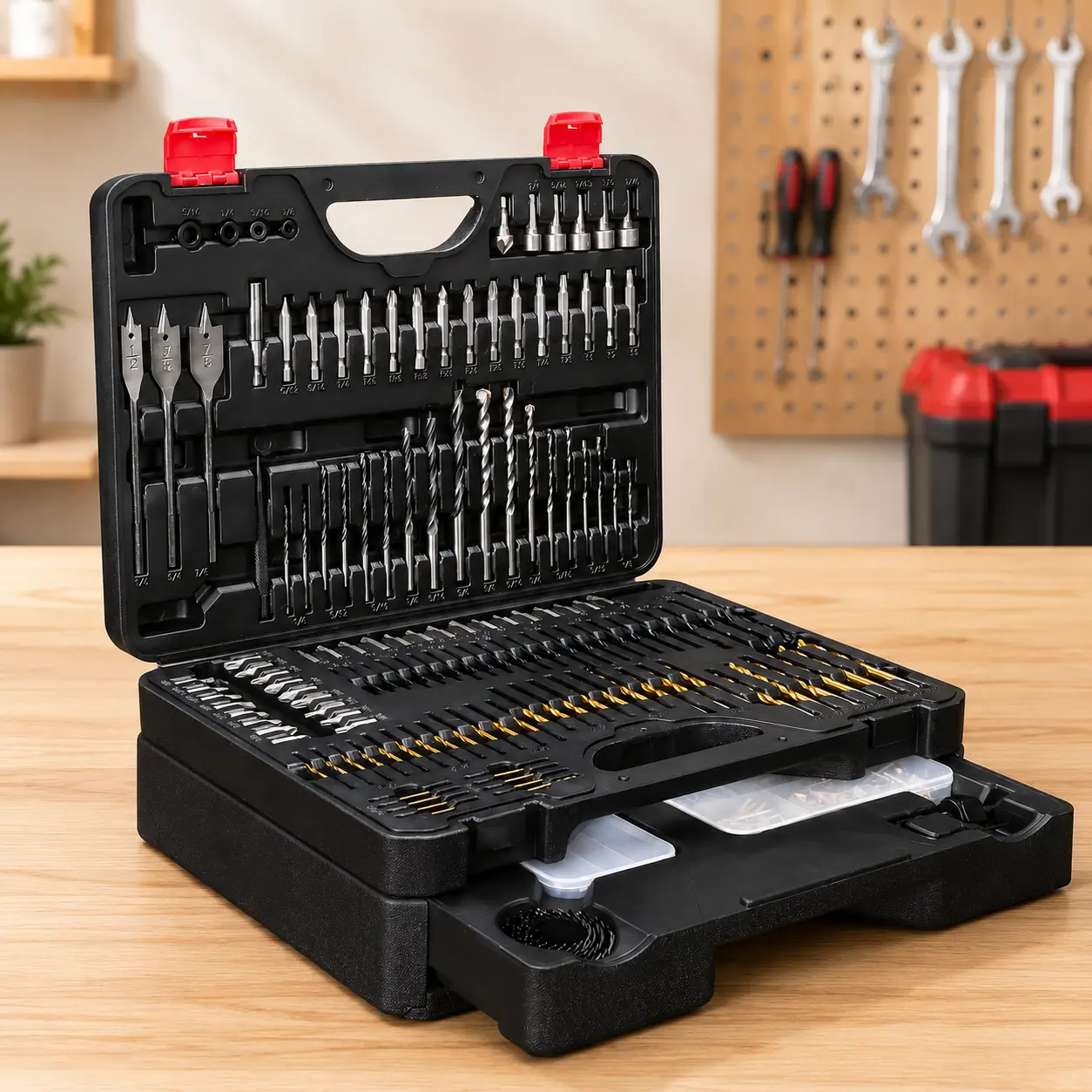 400-Piece Drill Bit & Screwdriver Bit Set with Drawer Storage Case, HSS Bits, Hole Saws & Power Tool Accessories for Home DIY