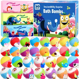 Bath Bombs for Kids with Surprise Inside, 30 Pack Kids Bath Bombs Gift Set, Bubble Bath Fizzies for Children