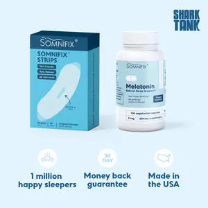 SomniFix Mouth Strip & Melatonin 5 mg Duo Pack, Supports a Deep & Healthier Natural Sleep, As Seen on Shark Tank