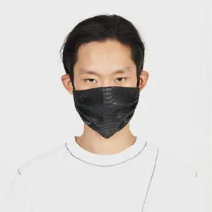 VEGAN PYTHON LEATHER FACE MASK UNISEX FIT FASHION PUNK AESTHETIC