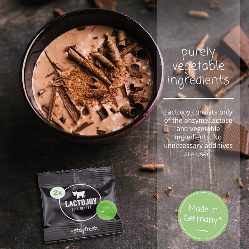 Lactase Pills I Powerful Lactase Enzymes for Lactose Intolerance I for Improved Digestion I No Silicon Dioxide, No Artificial Flavors I Vegan I Sample-Package of 5 Sachets à 2 Tablets