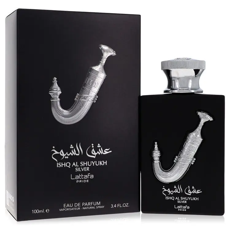 Lattafa Ishq Al Shuyukh Silver Eau de Parfum Spray, Unisex Cologne with Pineapple & Citrus Blend Notes for Smelling Good - 3.4 fl oz, Vanilla Scents, Cedar, Fresh, Fruity, Unisex Wear, Aromatic Pineapple Unisex Fragrance