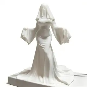 Cute Ghost Girl Statue - Fashion Spooky Home Decor for Living Room, Porch, Indoor & Outdoor,  Unique Collectible Figurine