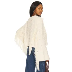 Tularosa Ibone Fringe Sweater in Beige