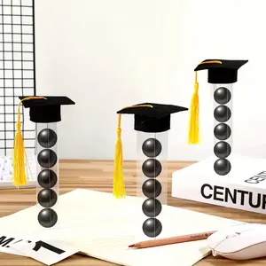 ONERIR 2026 Graduation Party Favors 50 Pcs Mini Graduation Hats with Golden Tassels + 50 Pcs Candy Container Tubes Sweet Grad Gift Decor for Guest Souvenir