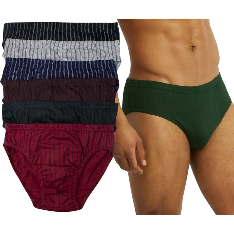 ToBeInStyle Men's Pack Of 6 Classic Lightweight Bikini Briefs Cotton Elastic