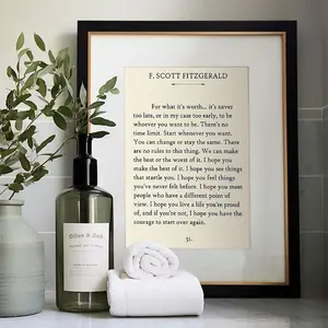 Scott Fitzgerald Quote Wall Art, Vintage Decorative Painting, Library Office Decoration, No Frame, Modern Style, Universal Setting