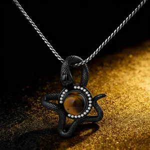 AELNEN Women's Fashion Pendant Necklace - Gothic Style - Suitable for Ladies' Wear - Perfect for Holiday Gifting - Ideal for Fashion Matching Modern Versatile Accessories Iced Out Jewelry