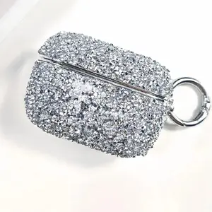 Diamond Hard Case for AirPods Pro 2, Shiny Bling Protective Cover for AirPods 3/4/Pro/Pro2, Sparkle Rhinestone Portable Bag with Keychain