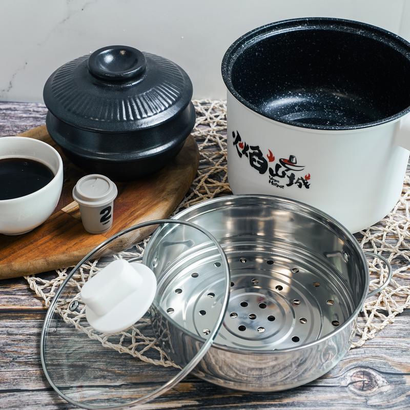 VEGAS HOT POT Samyang Buldak Creamy Cheese Noodles - 5 Pack (650g) with 18cm Electric Hot Pot - Perfect for Korean Food Lovers! 🎉 Instant Spicy