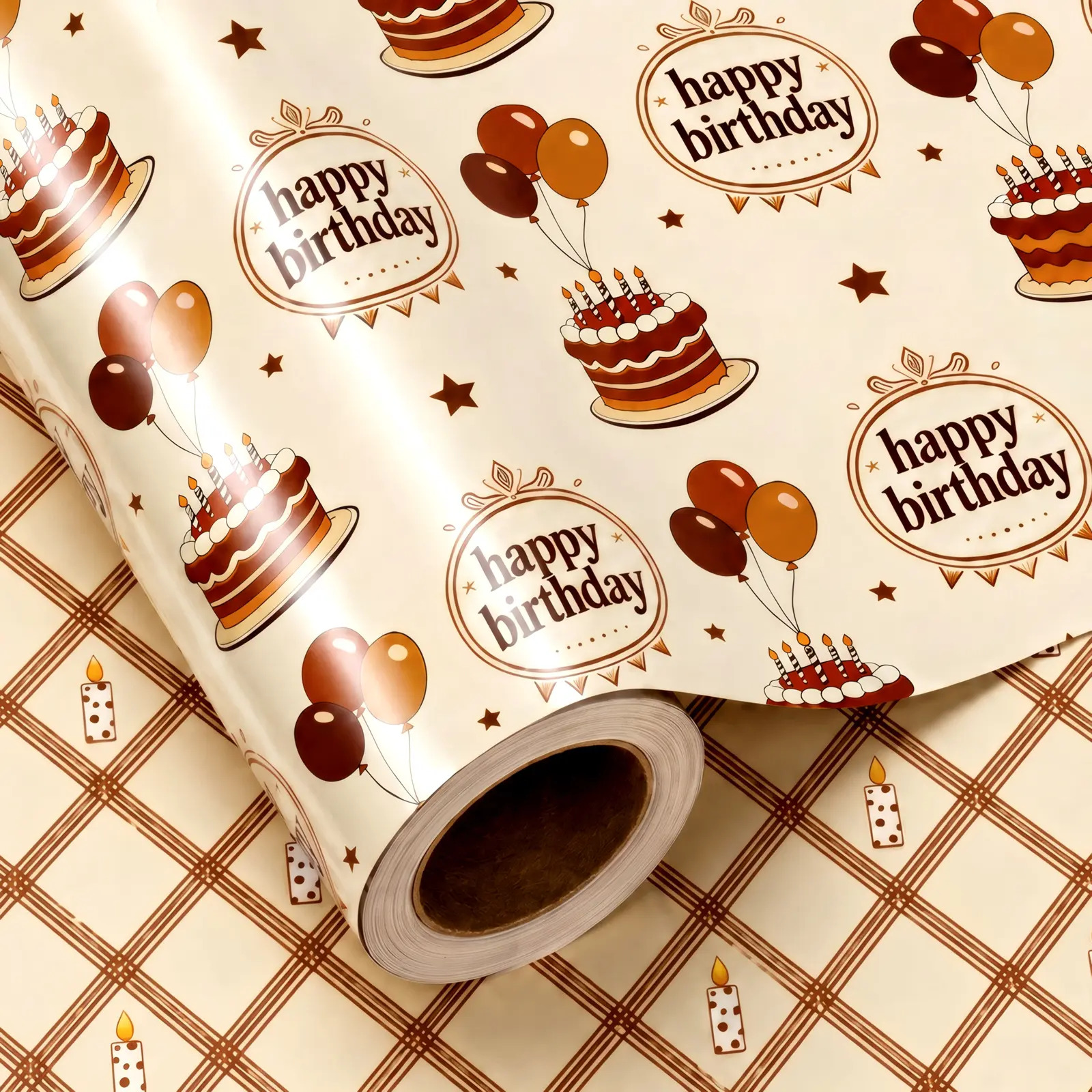 LOVRYHOLIX  Birthday Wrapping Paper Rolls Vintage Happy Kids Boy Girl Men Cute Reversible First Thick Gift Wrap Sheets Unique Fancy Heavy Duty Total 28.5sq.ft